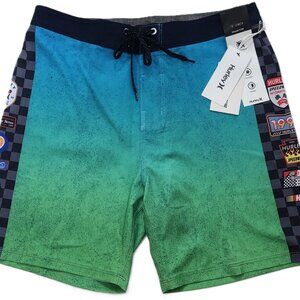 Hurley Men's Phantom Nascar Racetrack 18" Boardshorts - Size 30 - Arctic Neon